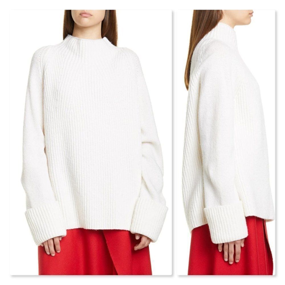 VINCE Mix Stitch Funnel Neck Wool Sweater sz XL